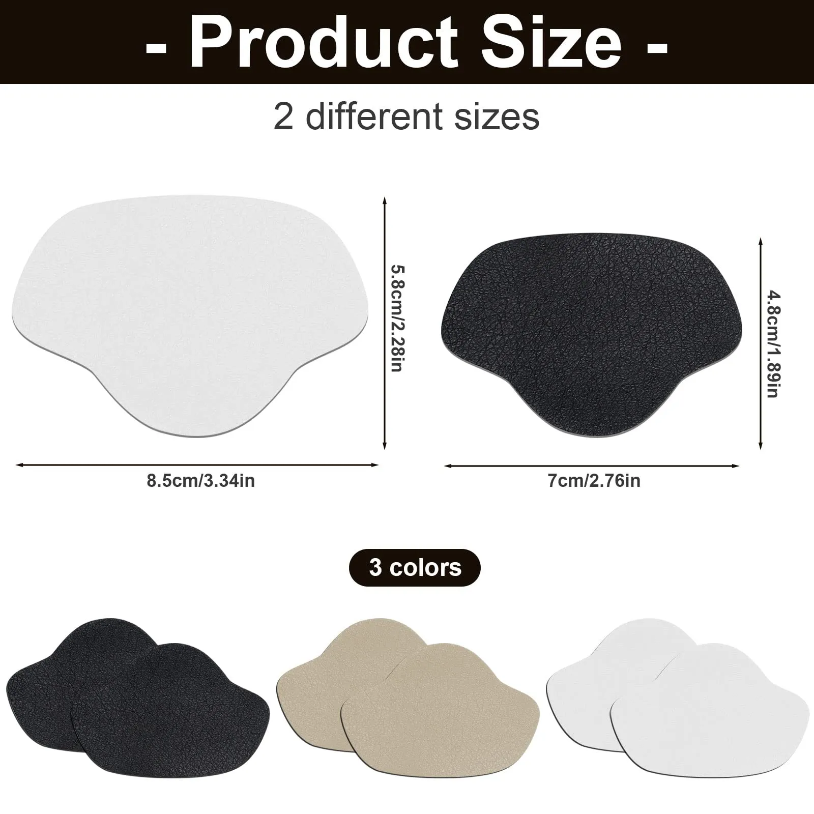 14 Pairs of Shoes Heel Repair, 3 Colors Leather Sneaker Repair Patch, Self-Adhesive Heel Protection Heel Pad Repair for Most Shoes Sitting Leather Goods (Small and Large)