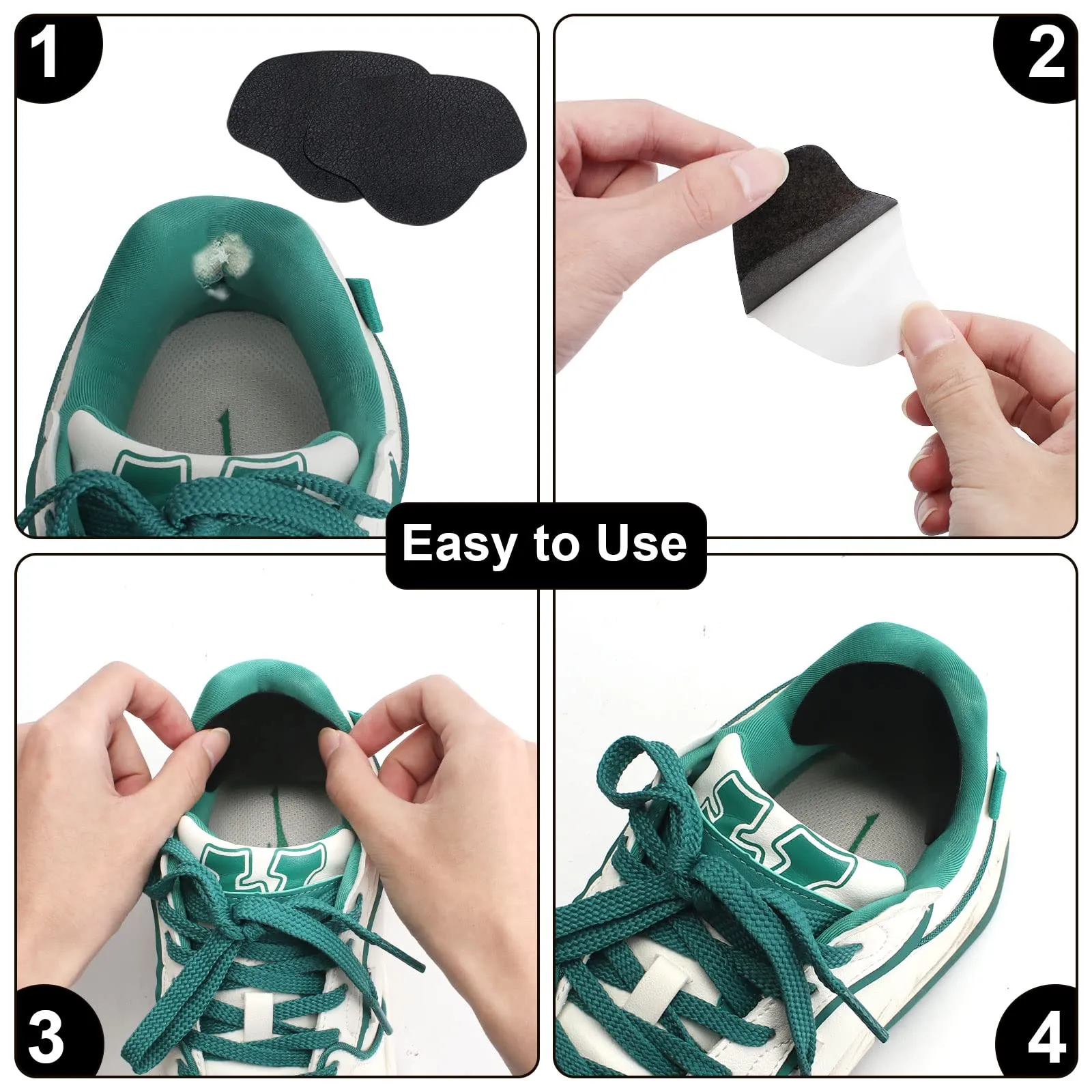 14 Pairs of Shoes Heel Repair, 3 Colors Leather Sneaker Repair Patch, Self-Adhesive Heel Protection Heel Pad Repair for Most Shoes Sitting Leather Goods (Small and Large)