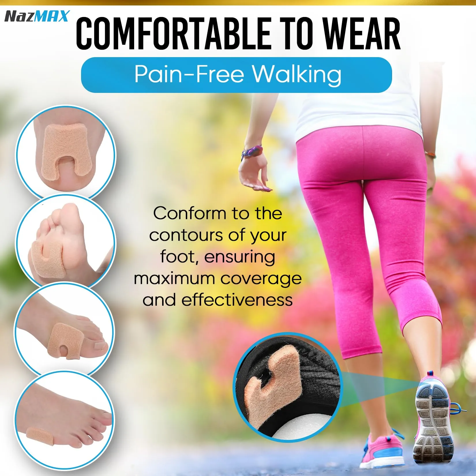 48-PACK U Shaped Felt Callus Pads Metatarsal Pads Forefoot Foot Pads Pain Relief Foot Cushion Keep Calluses from Rubbing on Shoes Adhesive Pads for Men and Women