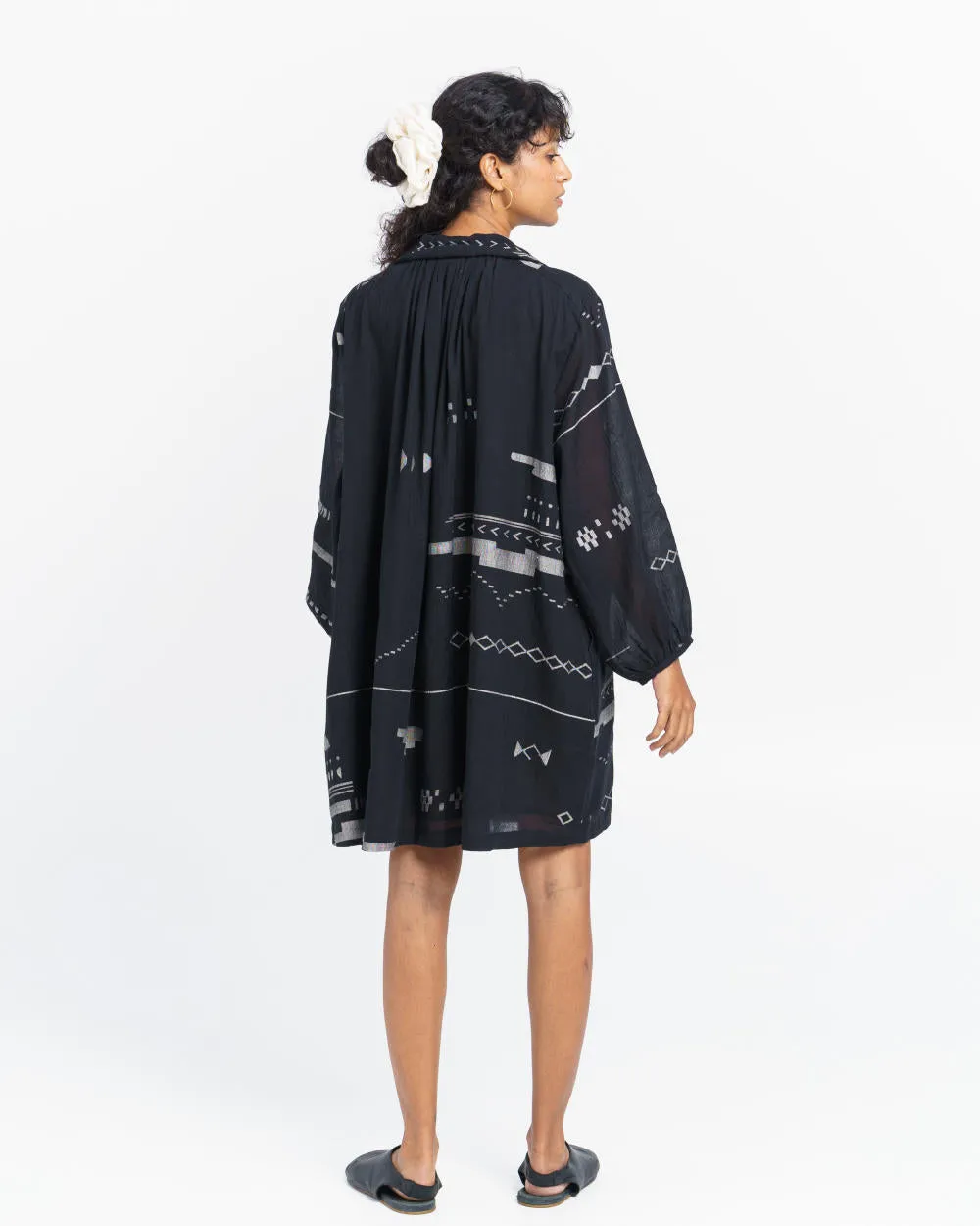 Abstract patterned oversized shirt dress