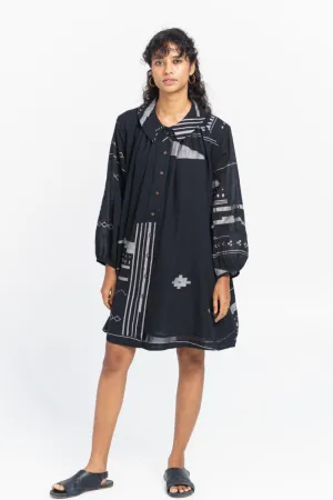 Abstract patterned oversized shirt dress
