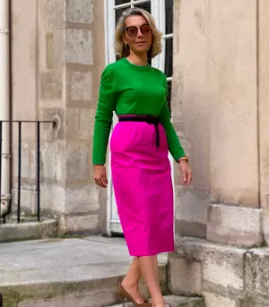 ADLER SKIRT - ROSE SHOCKING RADZIMIR TAFFETA