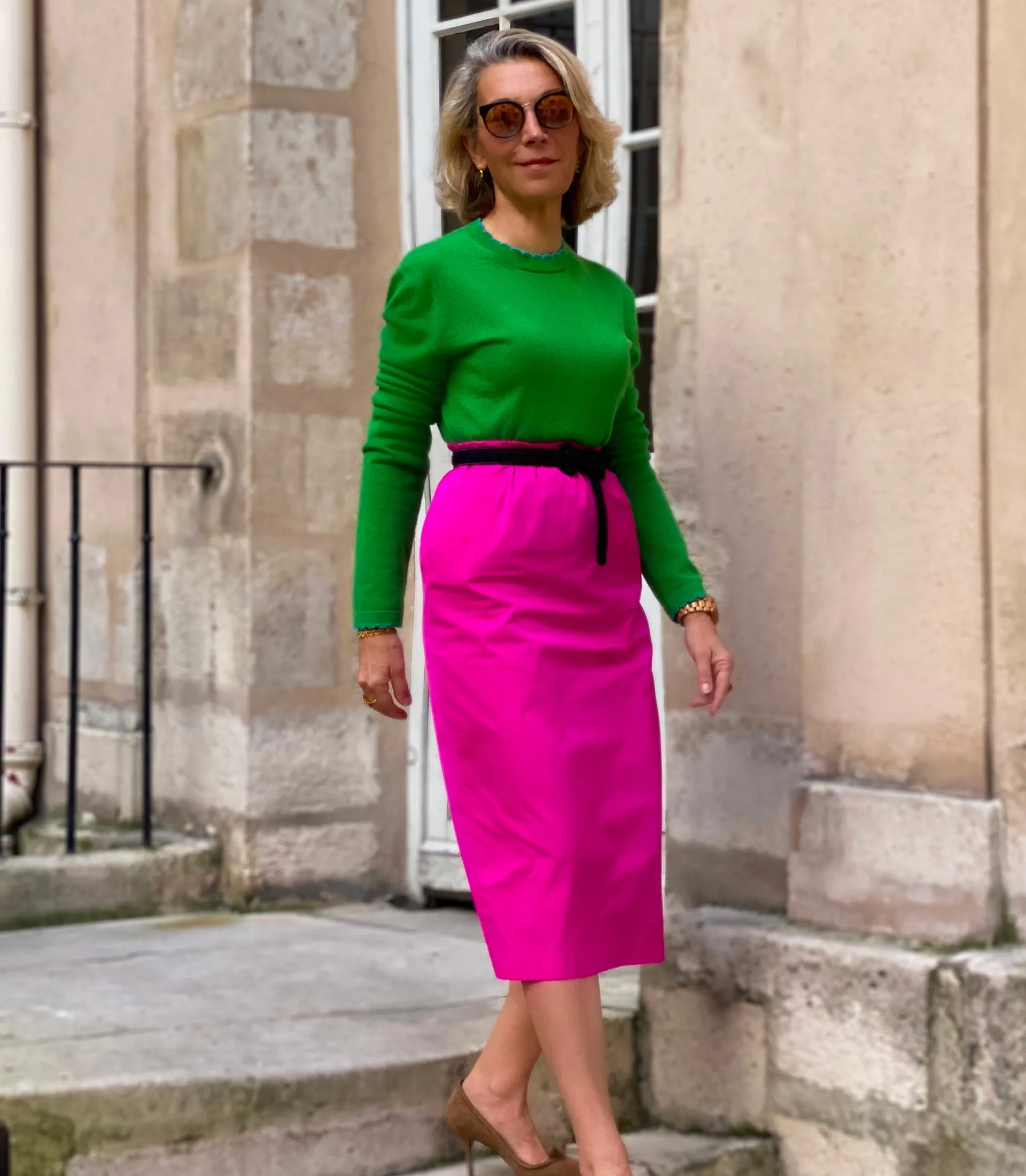 ADLER SKIRT - ROSE SHOCKING RADZIMIR TAFFETA