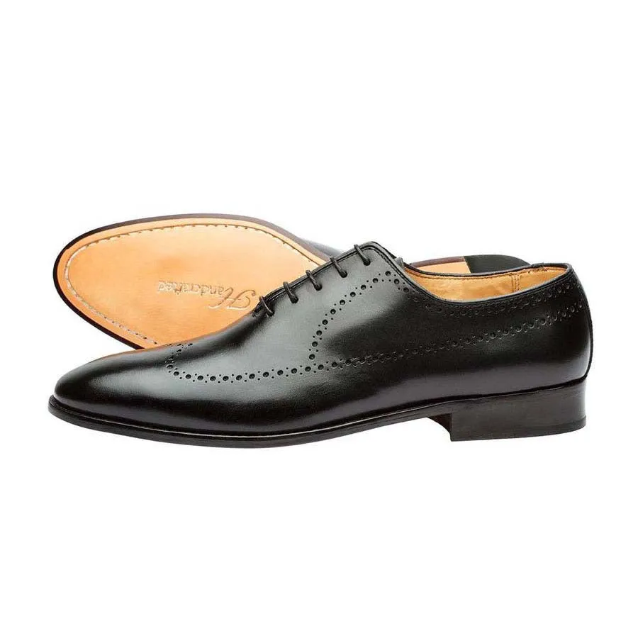 Black Punched Medallion Longwing Oxfords