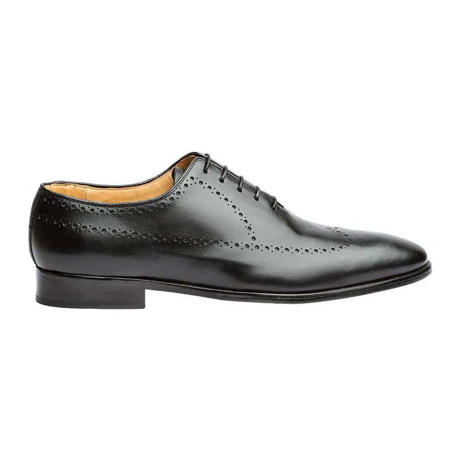 Black Punched Medallion Longwing Oxfords