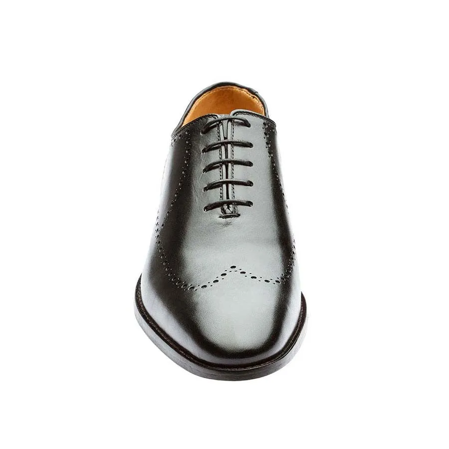 Black Punched Medallion Longwing Oxfords