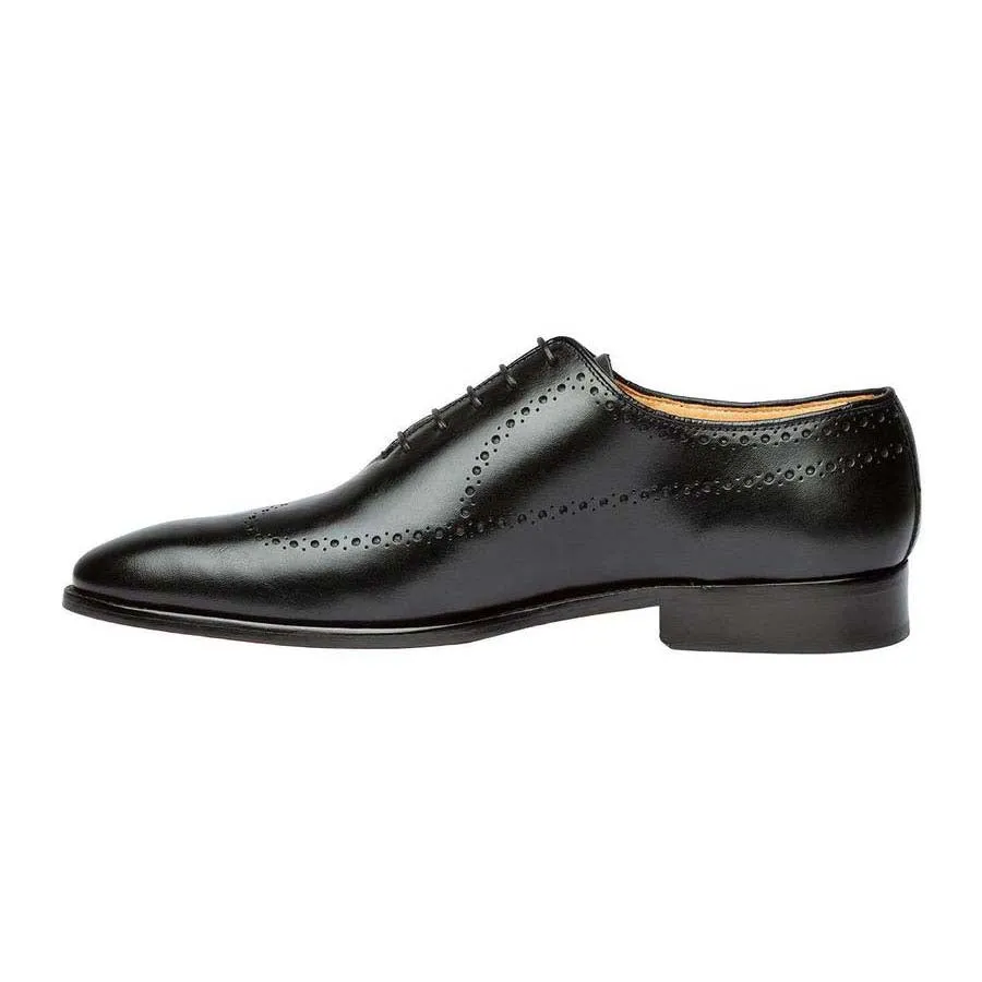 Black Punched Medallion Longwing Oxfords