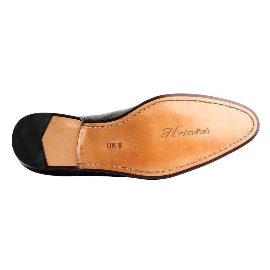 Black Punched Medallion Longwing Oxfords