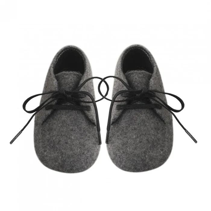Bonpoint Baby Derby Shoes Gris Chine