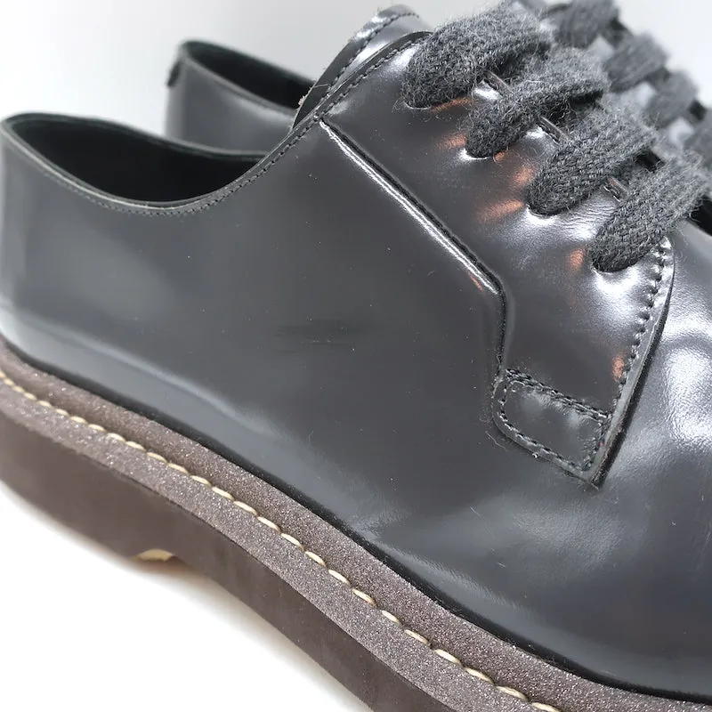 Brunello Cucinelli Glitter-Trim Lace Up Oxfords Gray Patent Leather Size 40.5
