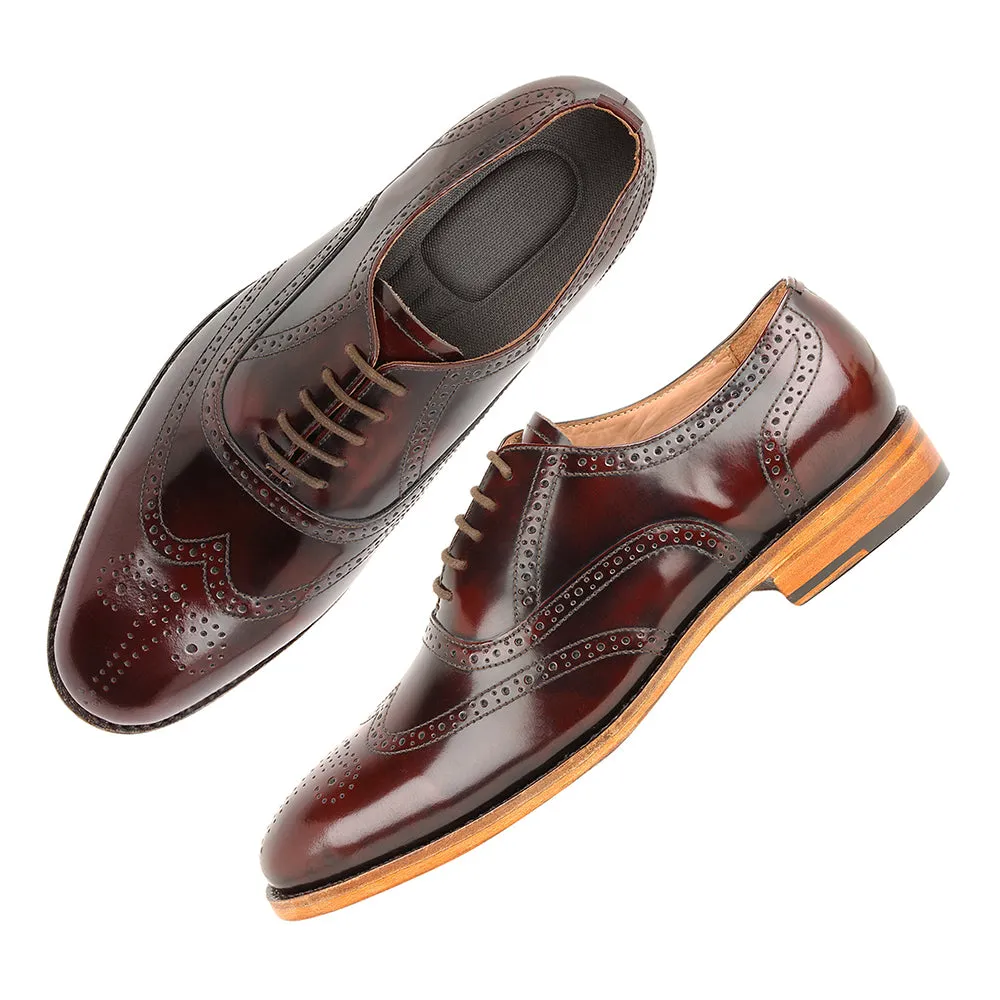 Burgundy Museum Calf Natural Sole Goodyear Welted Oxfords