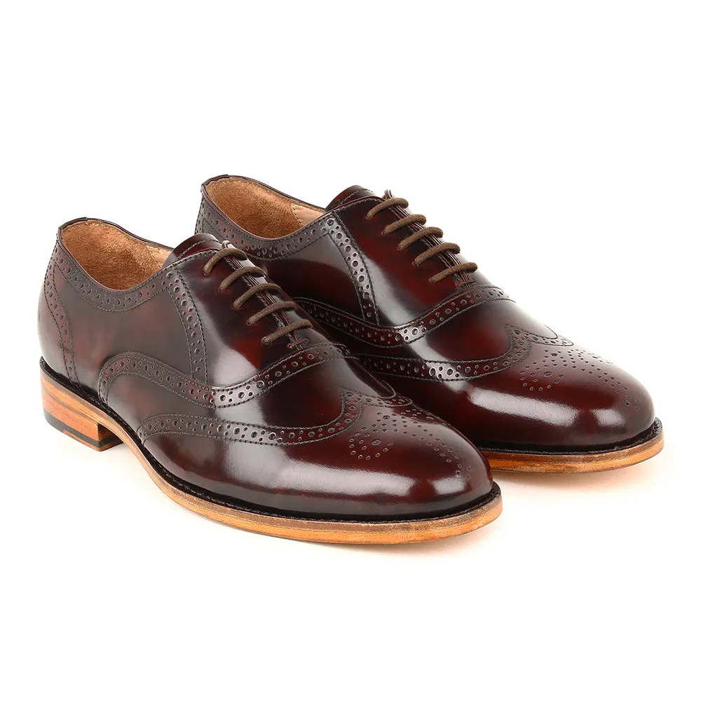 Burgundy Museum Calf Natural Sole Goodyear Welted Oxfords