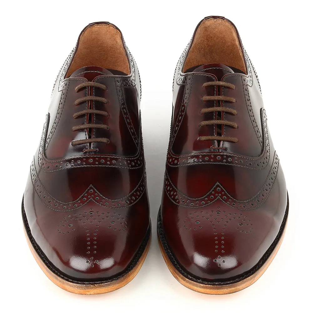 Burgundy Museum Calf Natural Sole Goodyear Welted Oxfords