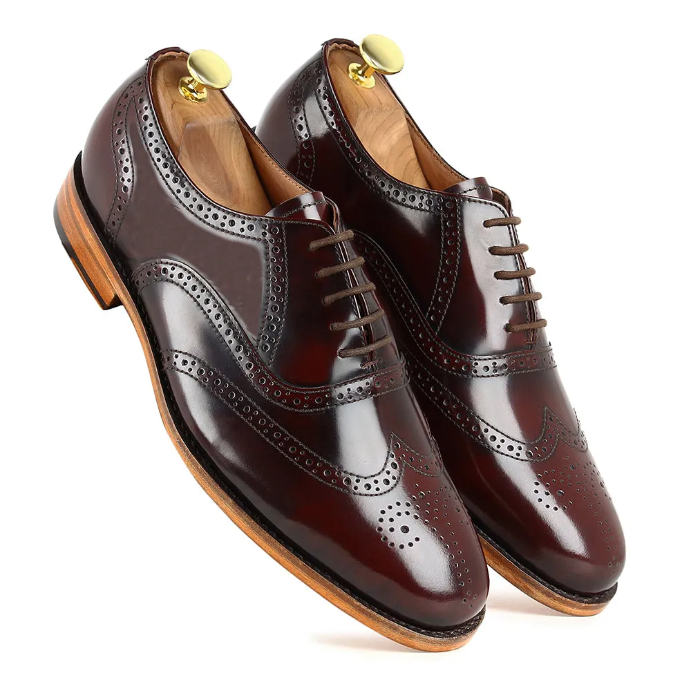 Burgundy Museum Calf Natural Sole Goodyear Welted Oxfords