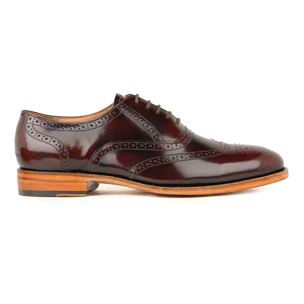 Burgundy Museum Calf Natural Sole Goodyear Welted Oxfords