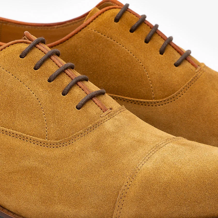 Camel Suede Captoe Oxfords