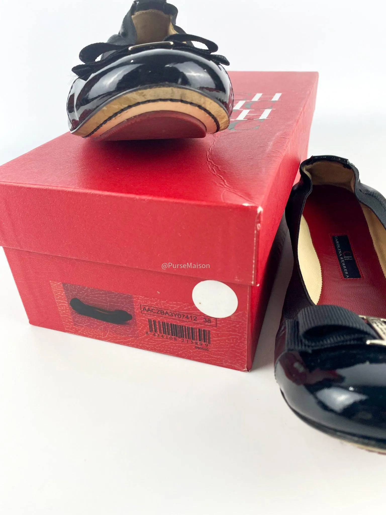 Carolina Herrera Black Ballet Flats Size 38 EU (23.5cm)