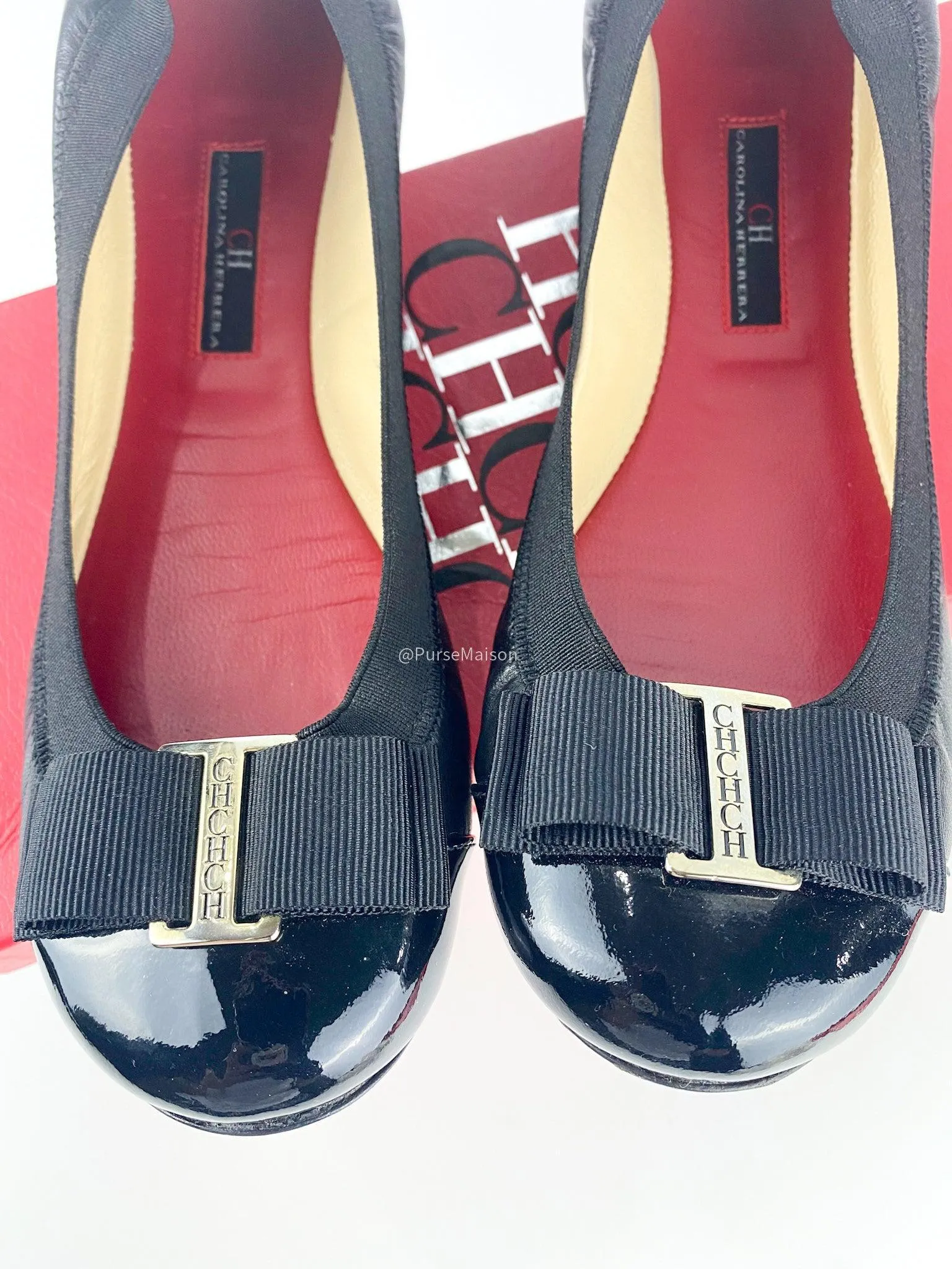 Carolina Herrera Black Ballet Flats Size 38 EU (23.5cm)
