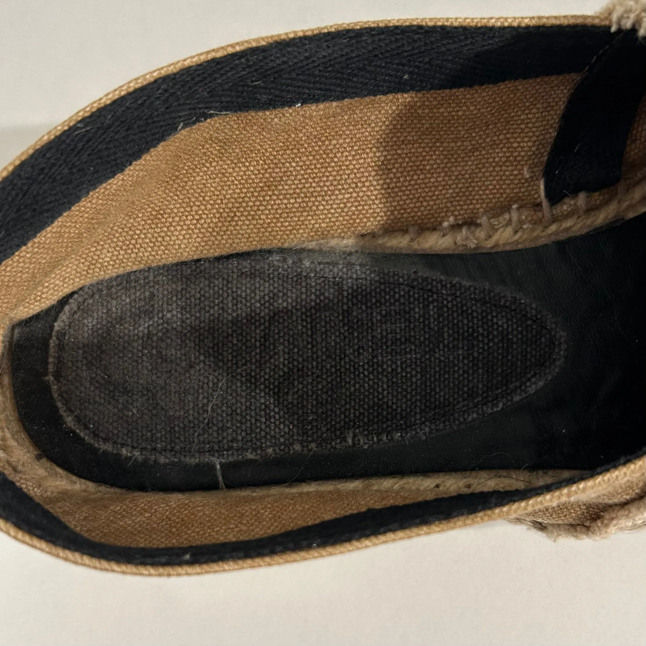 Chanel Tan & Black Canvas Espadrilles