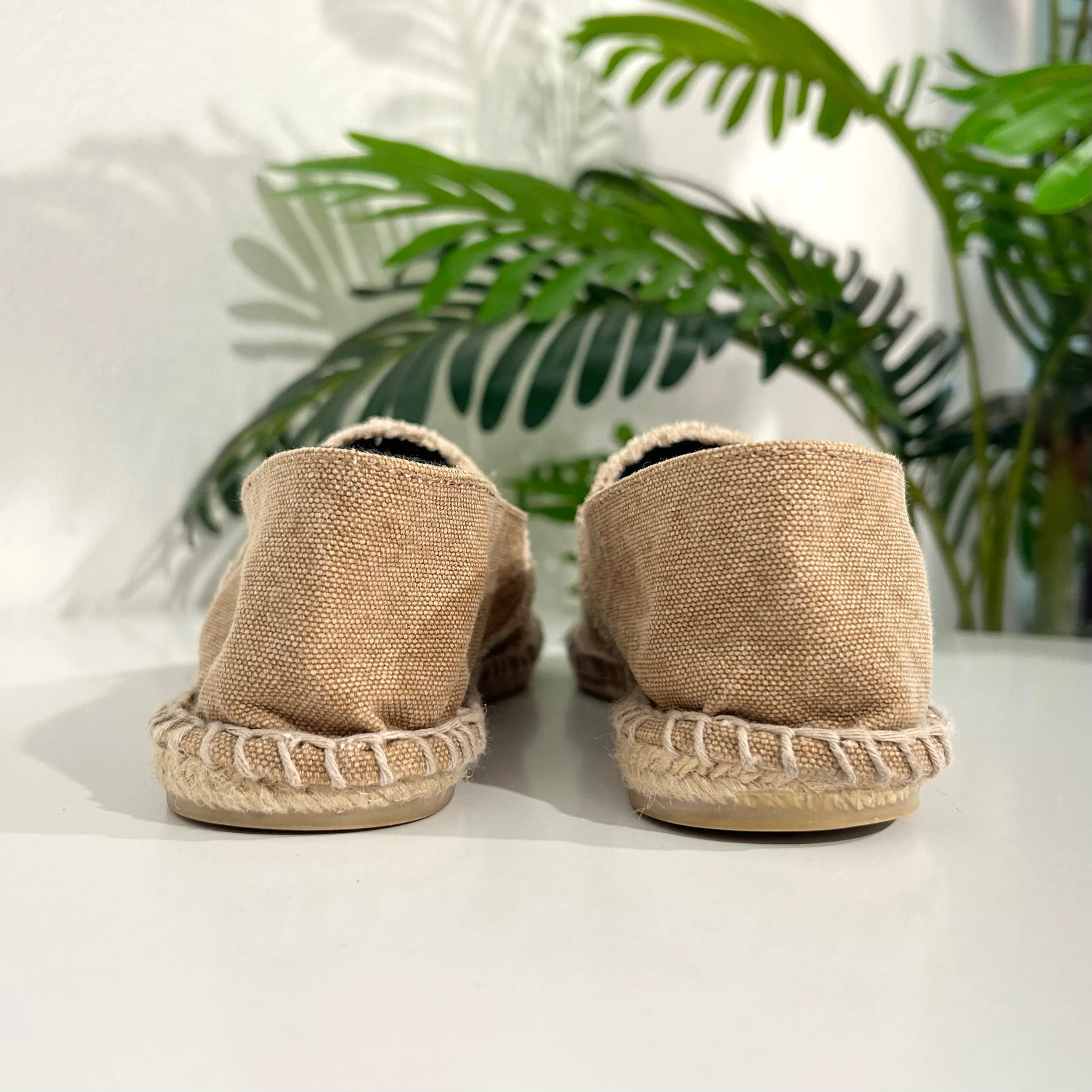 Chanel Tan & Black Canvas Espadrilles