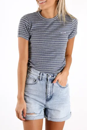 Cutie Ringer Tee Blue Fog