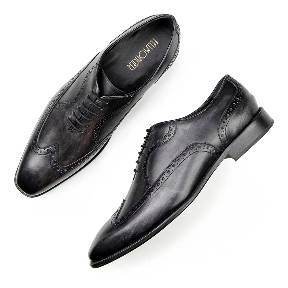 Grey Patina Finish Oxfords