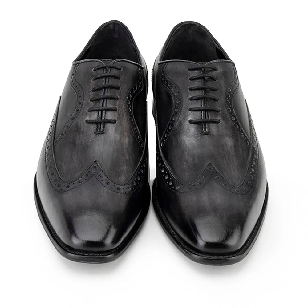 Grey Patina Finish Oxfords