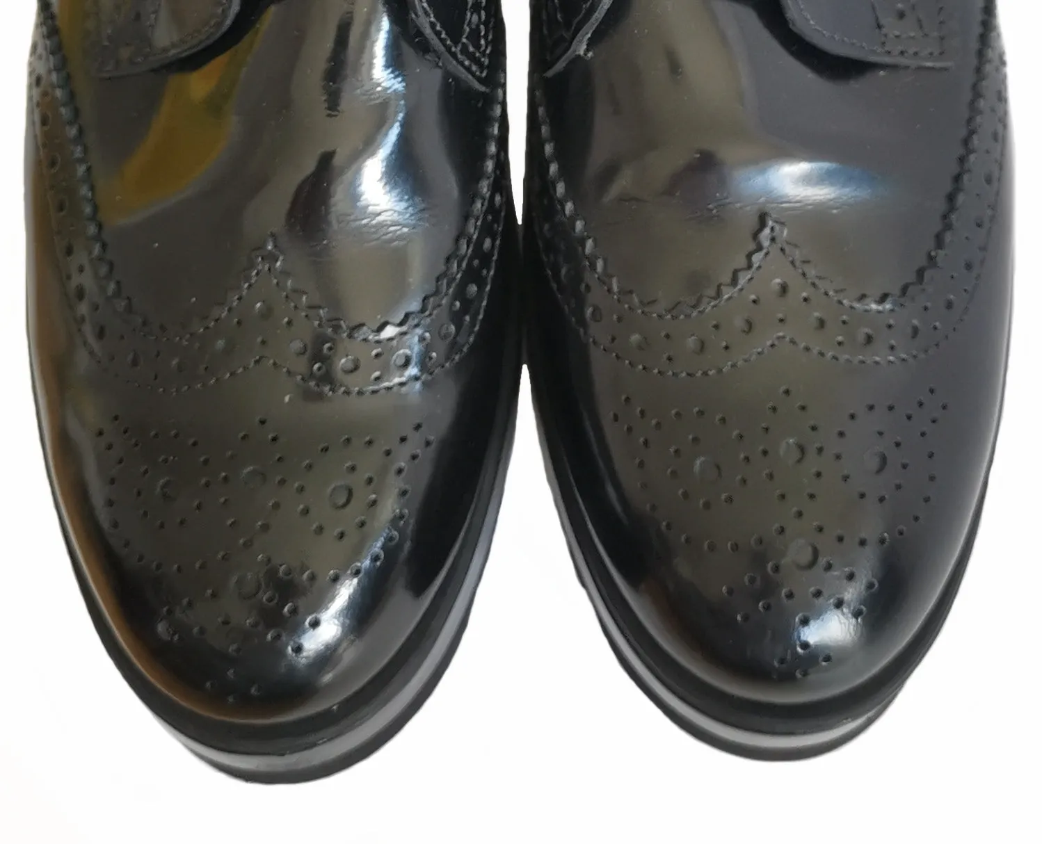 HOGAN BLACK PERFORATED PLATFORM OXFORDS (37.5)