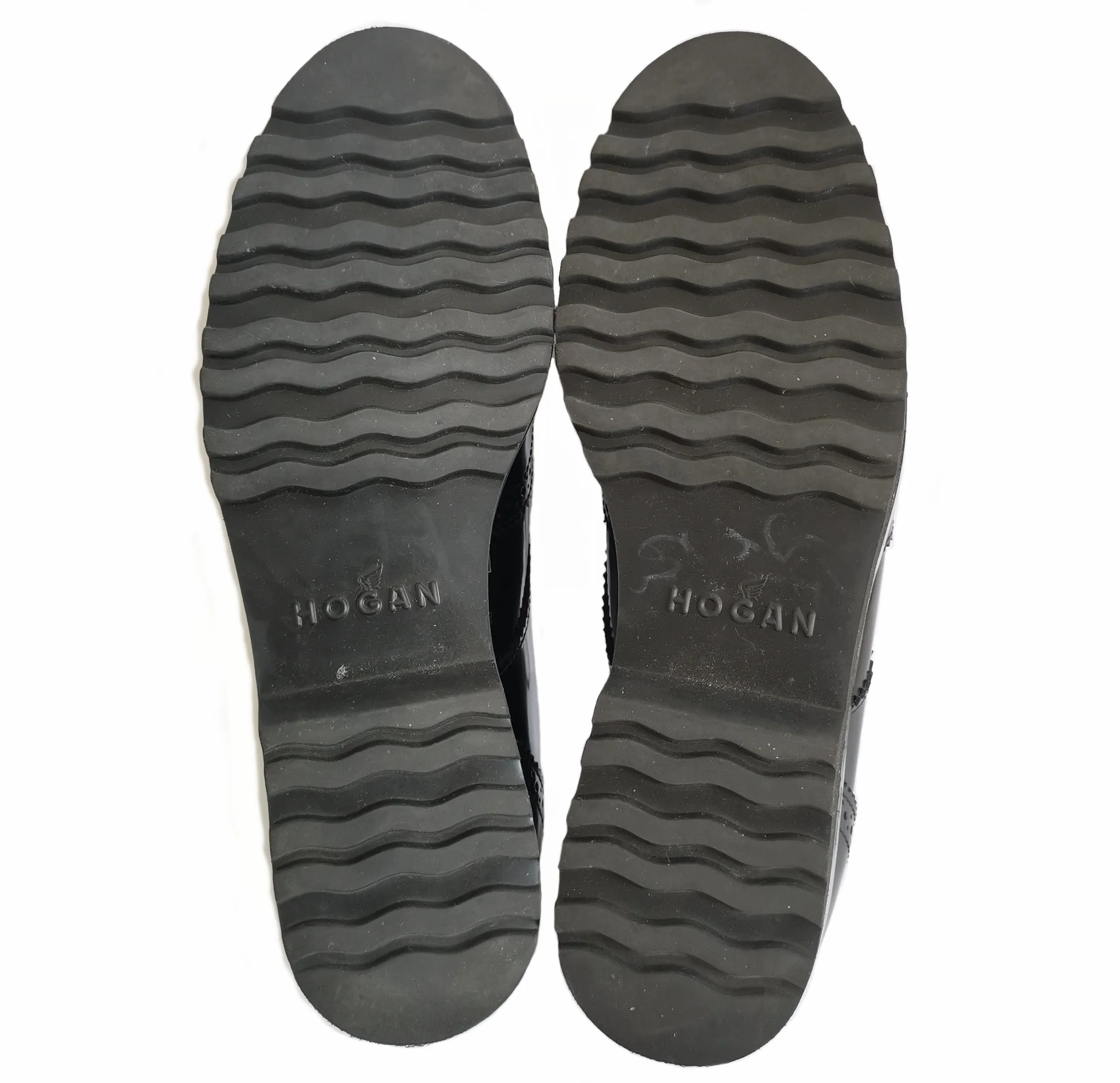 HOGAN BLACK PERFORATED PLATFORM OXFORDS (37.5)