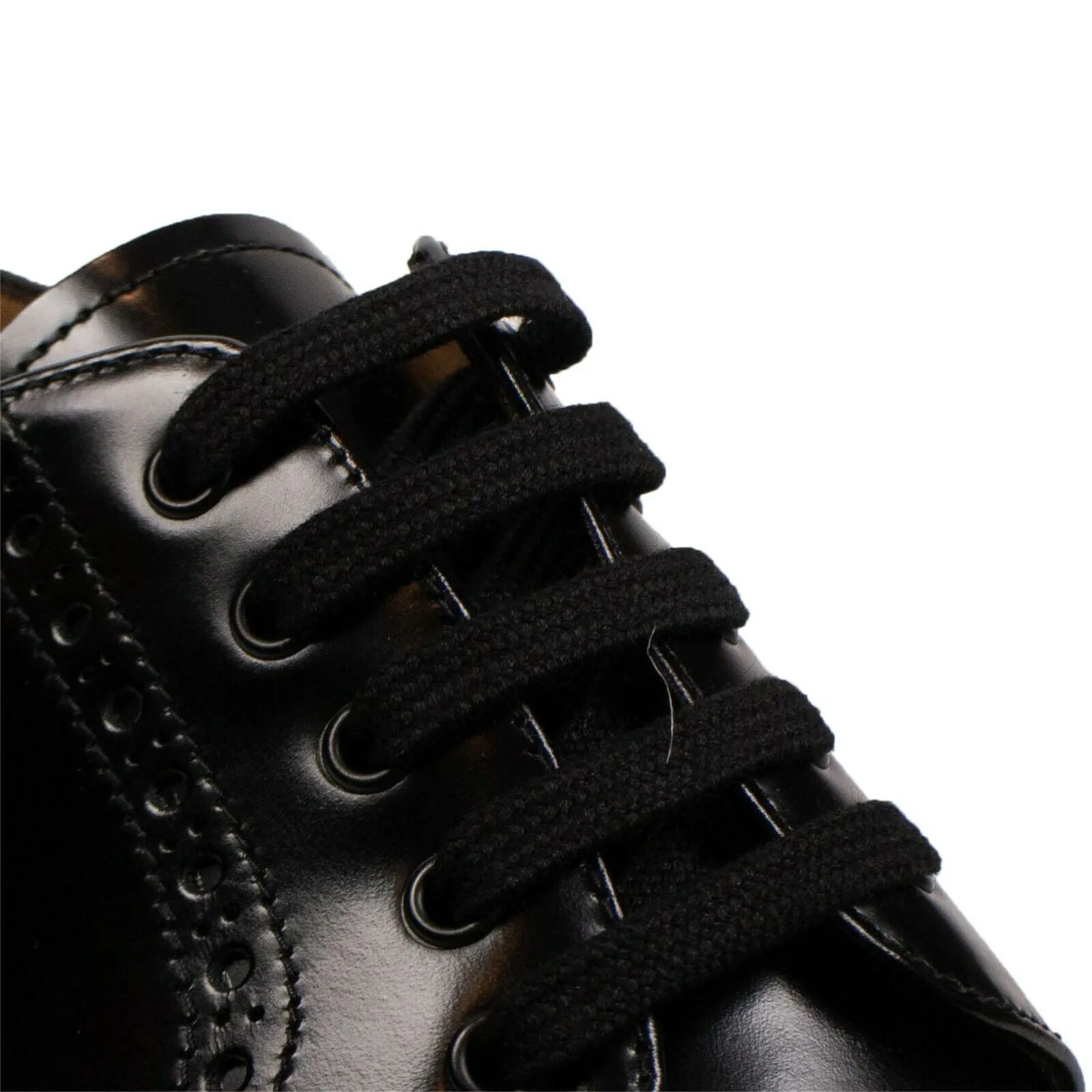 LEATHER PLATFORM LACE-UP BLACK DERBY SHOES