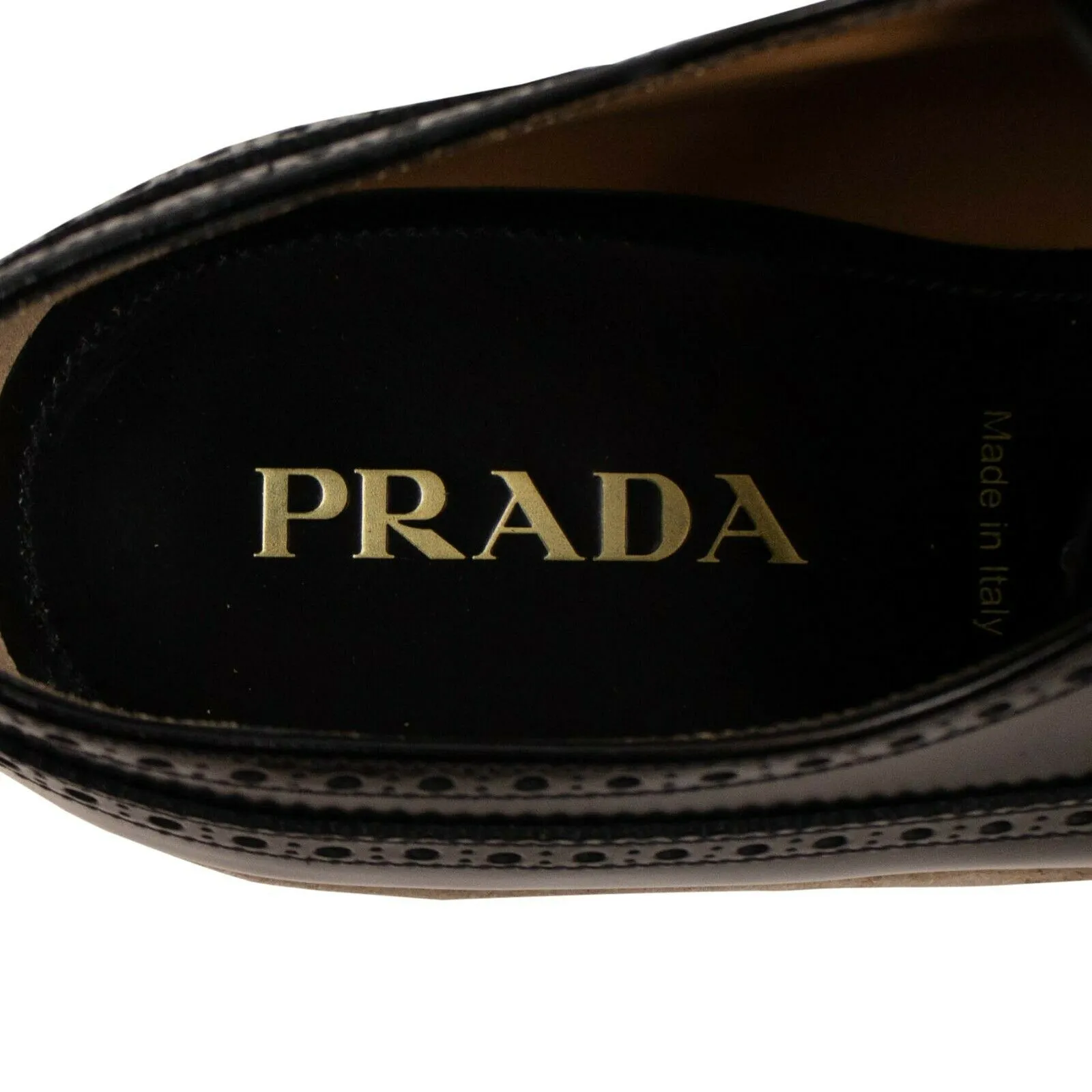 LEATHER PLATFORM LACE-UP BLACK DERBY SHOES