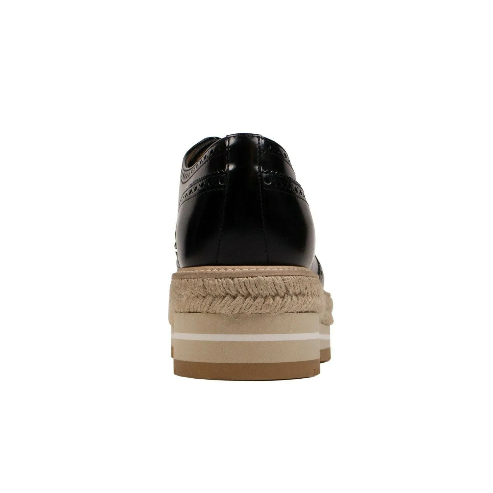 LEATHER PLATFORM LACE-UP BLACK DERBY SHOES