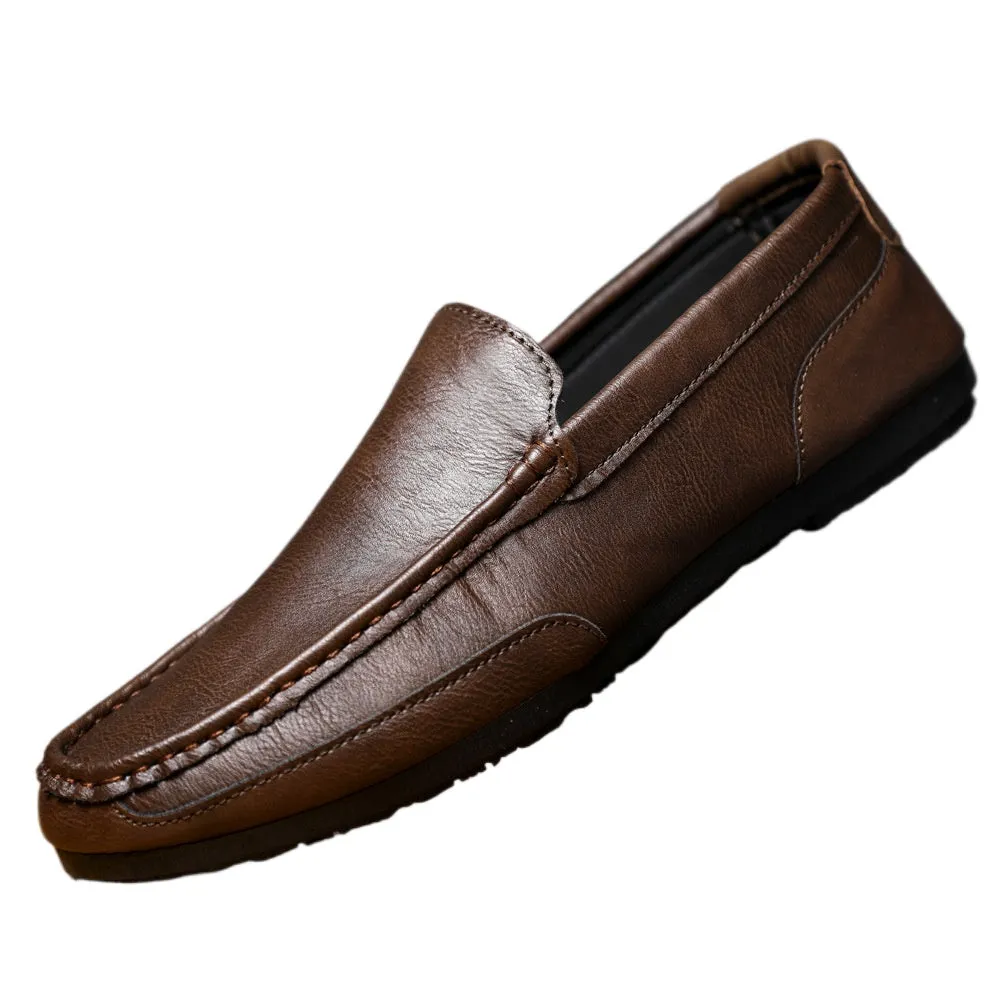 Loafers 2024 New Men's Trend Korean Version Versatile Summer One Pedal Lazy Men's British Casual Leather Shoes