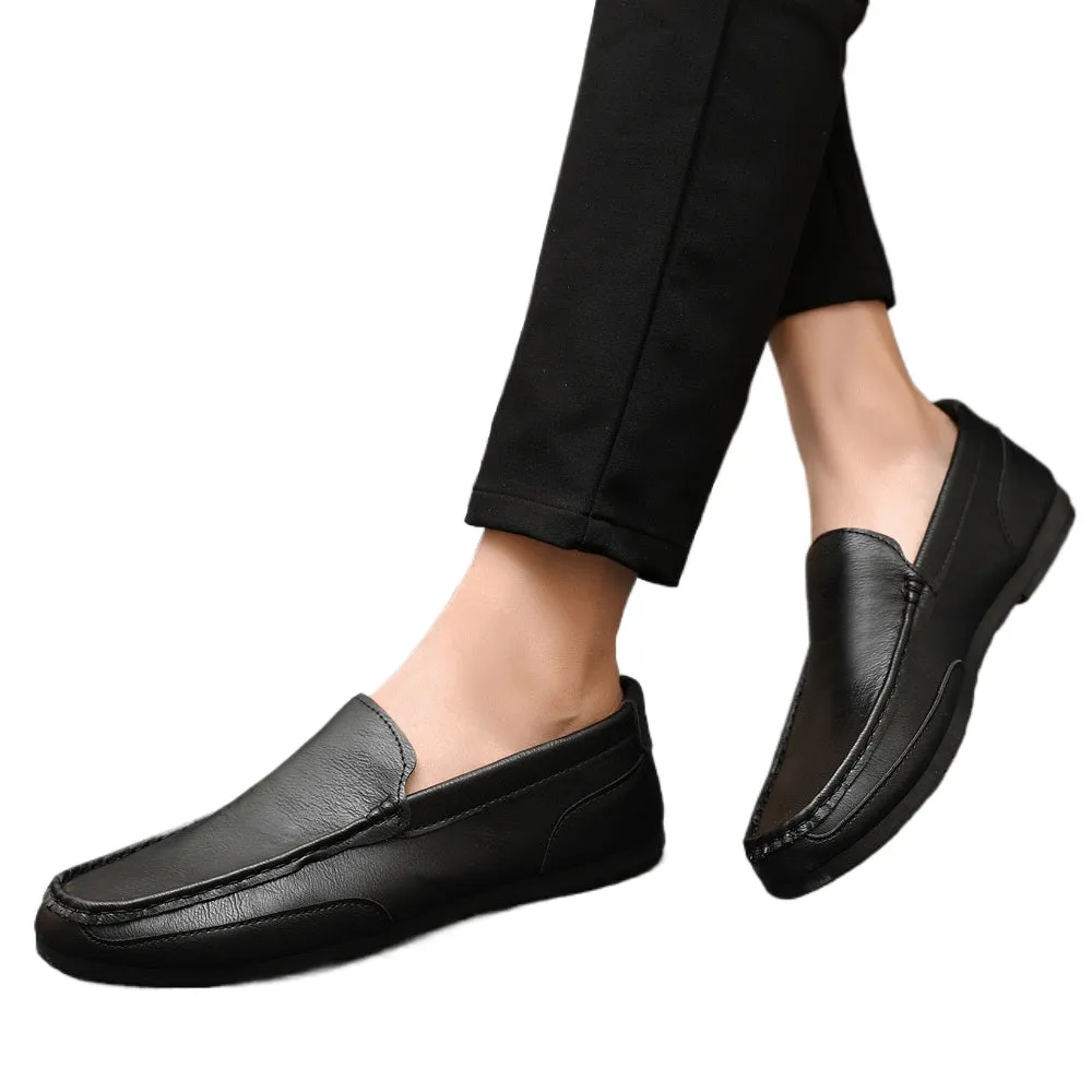 Loafers 2024 New Men's Trend Korean Version Versatile Summer One Pedal Lazy Men's British Casual Leather Shoes