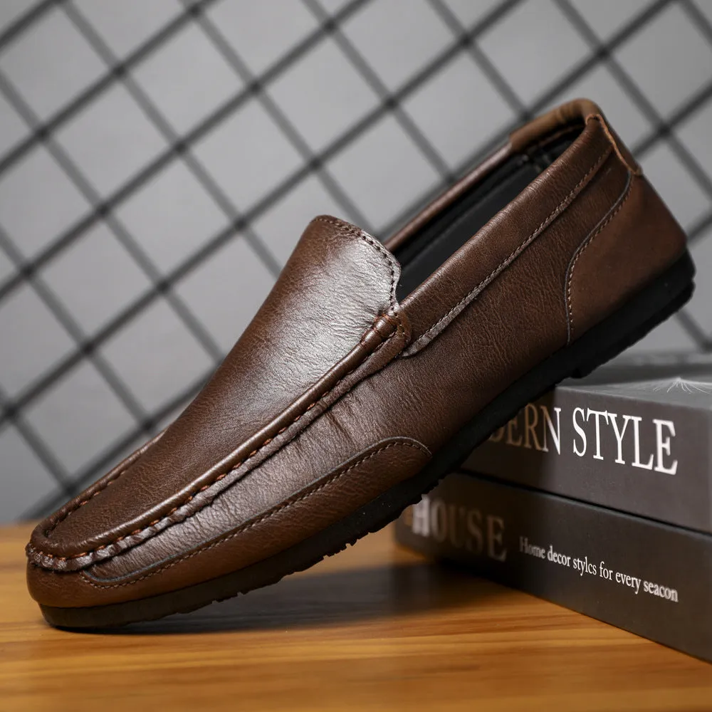 Loafers 2024 New Men's Trend Korean Version Versatile Summer One Pedal Lazy Men's British Casual Leather Shoes