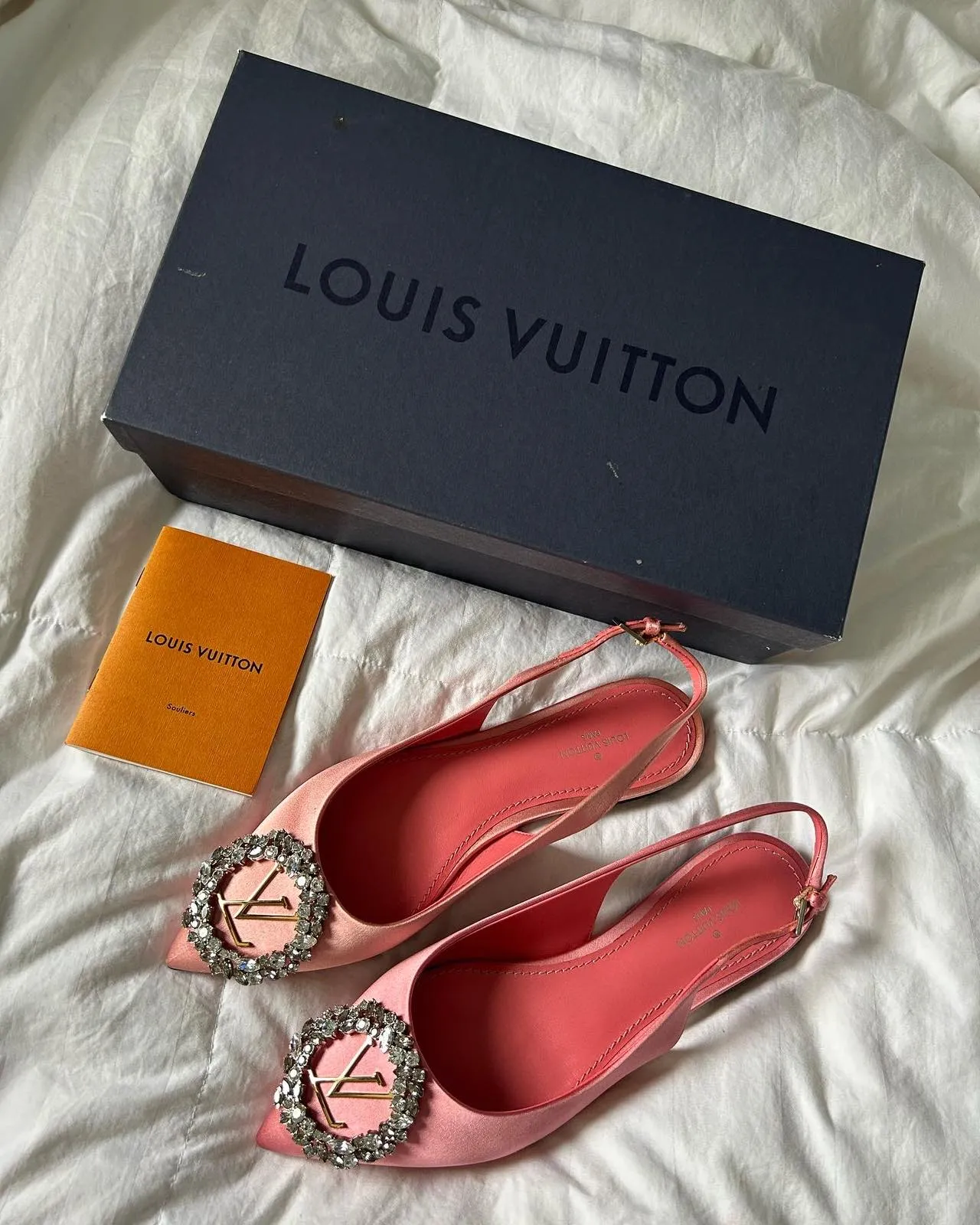 <b>LOUIS VUITTON </b> <br>Satin Madeleine Flats 36