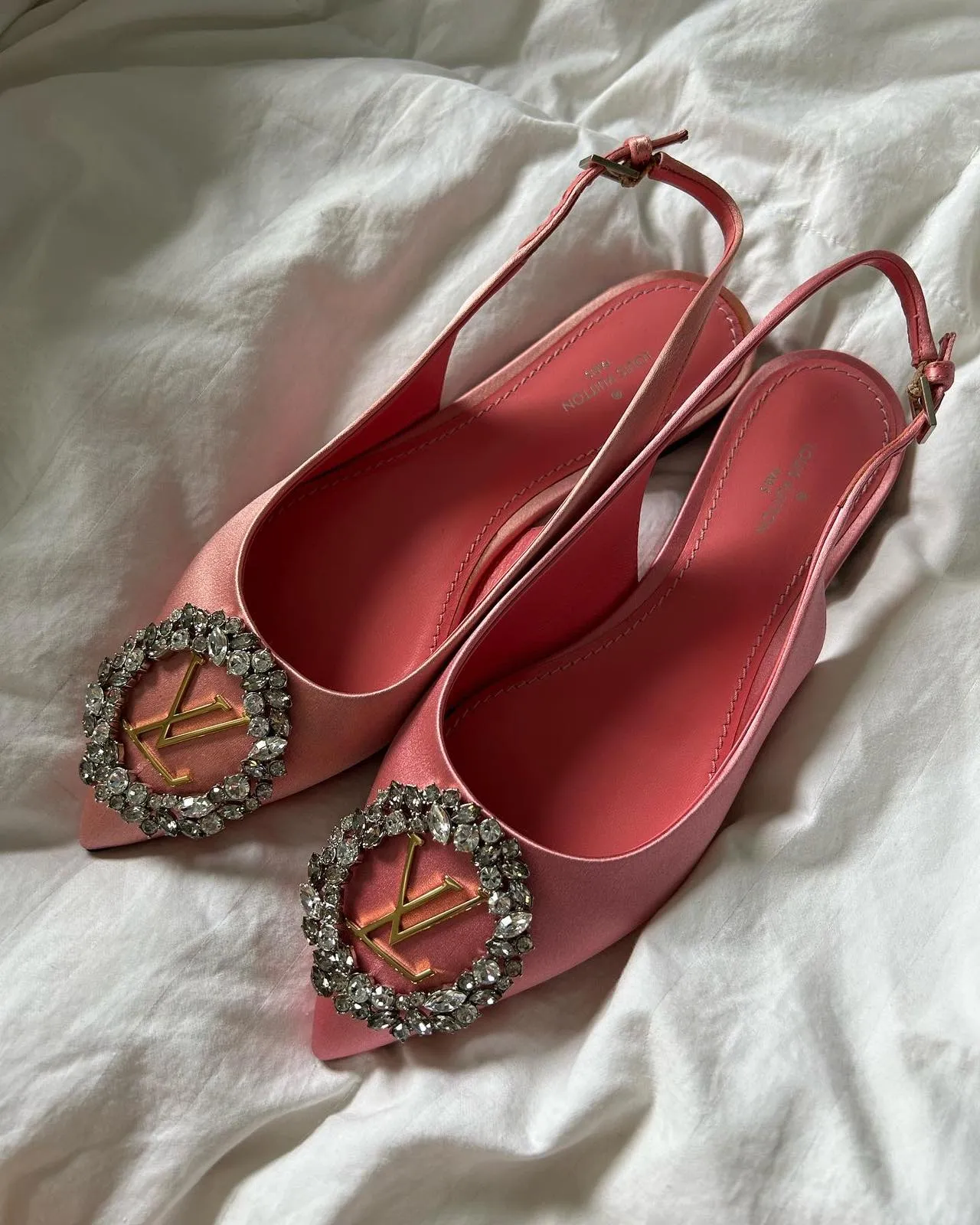<b>LOUIS VUITTON </b> <br>Satin Madeleine Flats 36