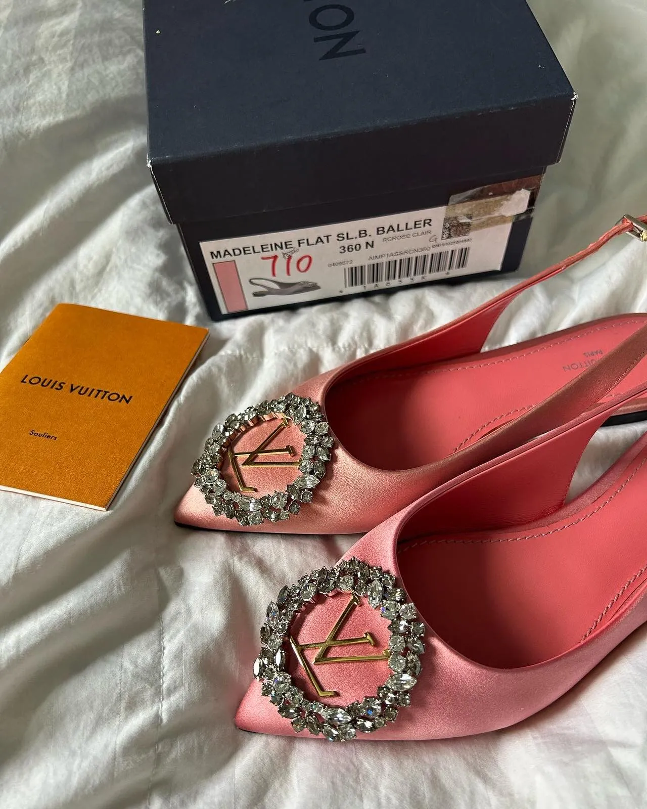 <b>LOUIS VUITTON </b> <br>Satin Madeleine Flats 36