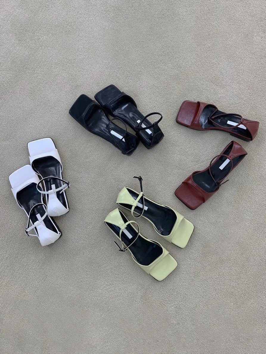 Minimal Ankle Strap Flat Sandals