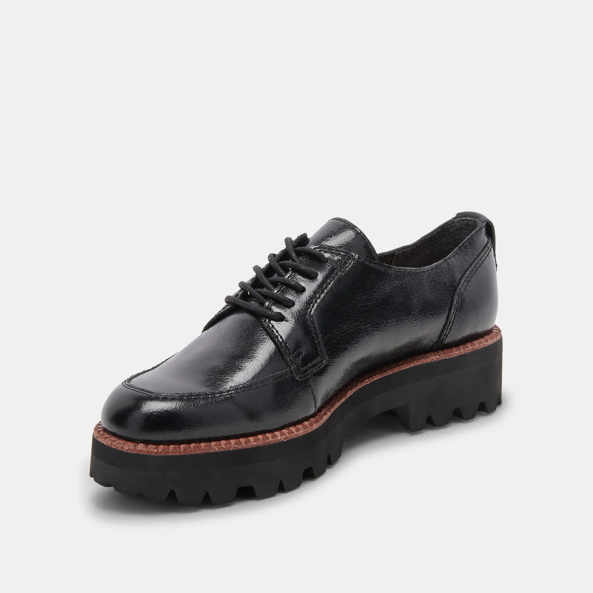MORNA OXFORDS MIDNIGHT CRINKLE PATENT