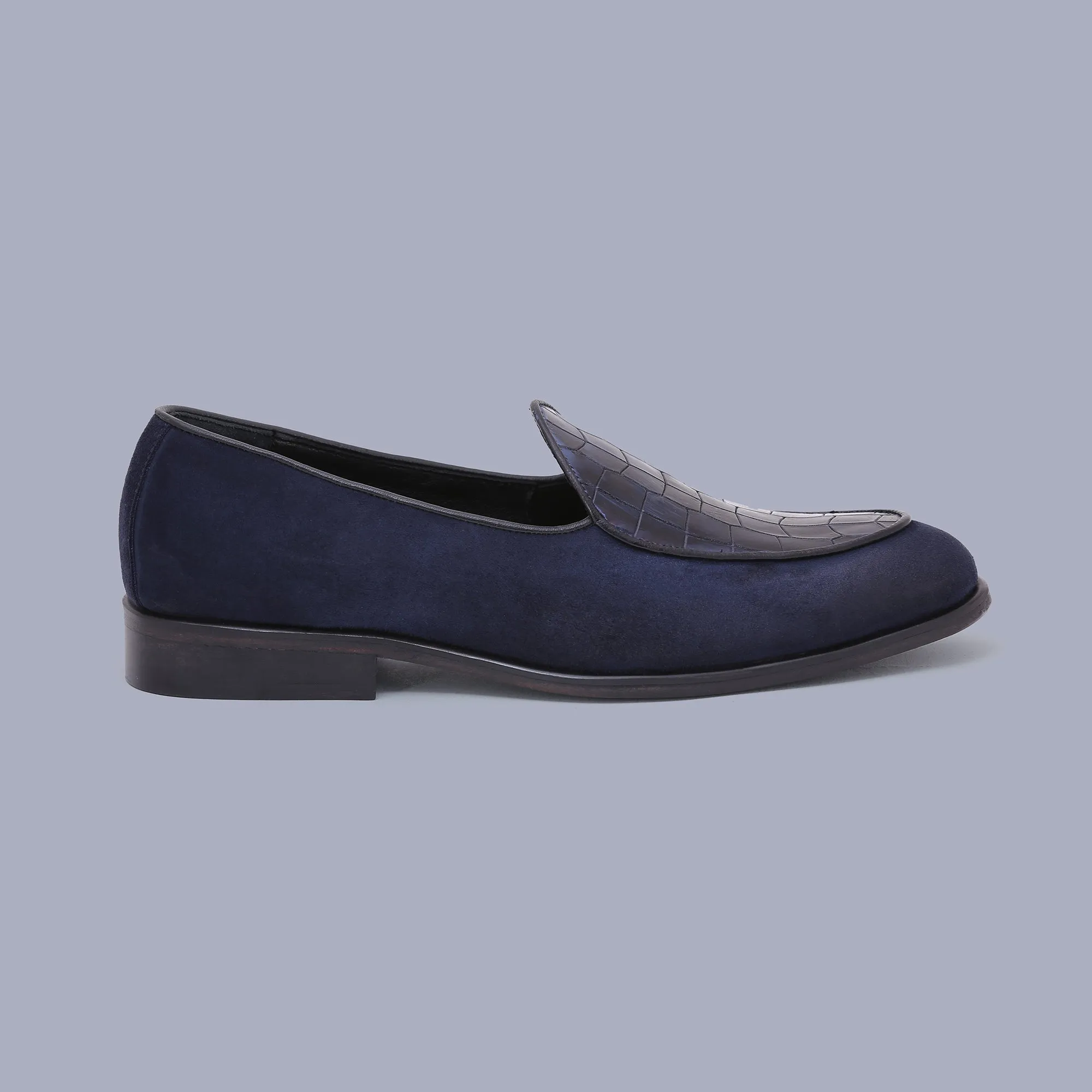 Navy Suede Loafers