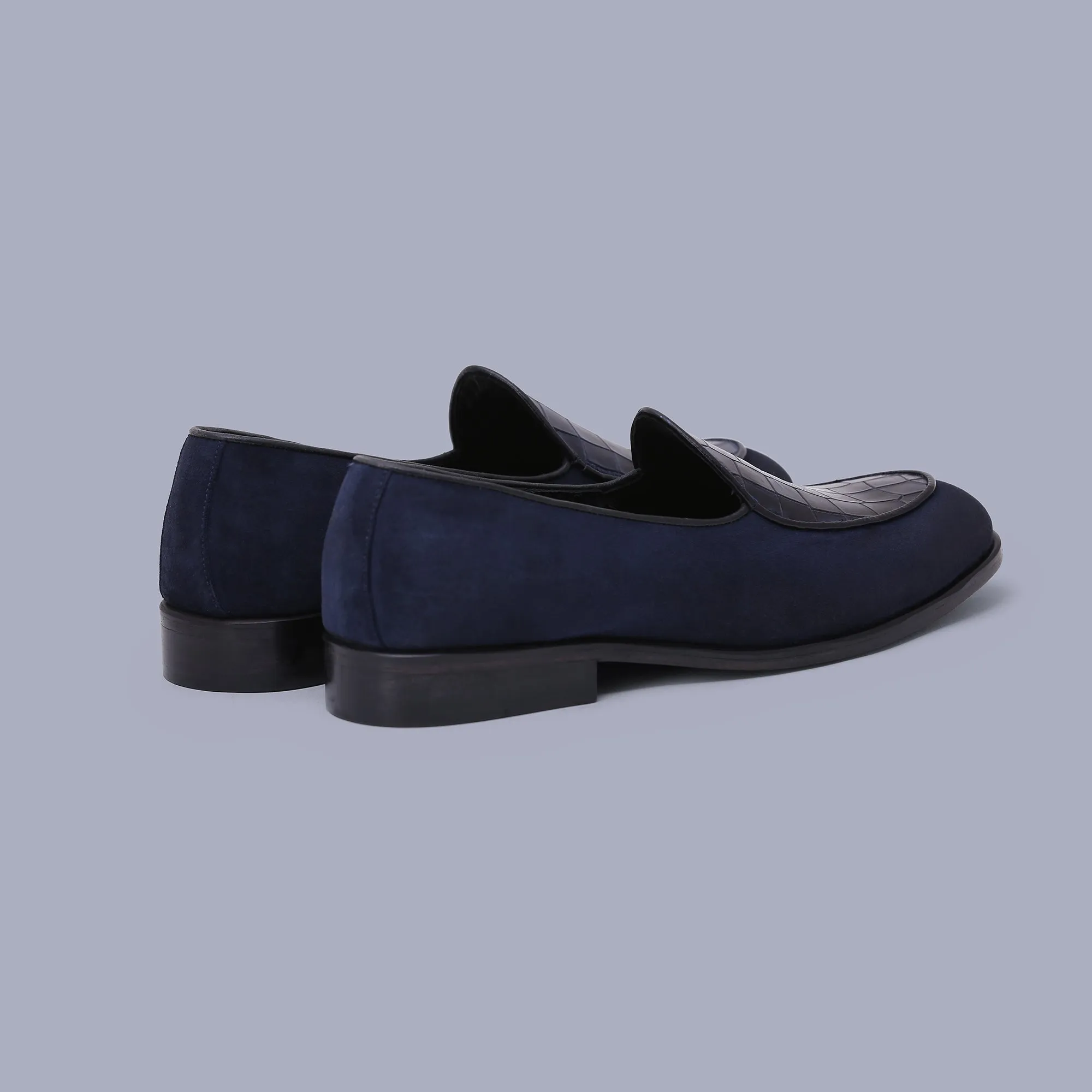 Navy Suede Loafers
