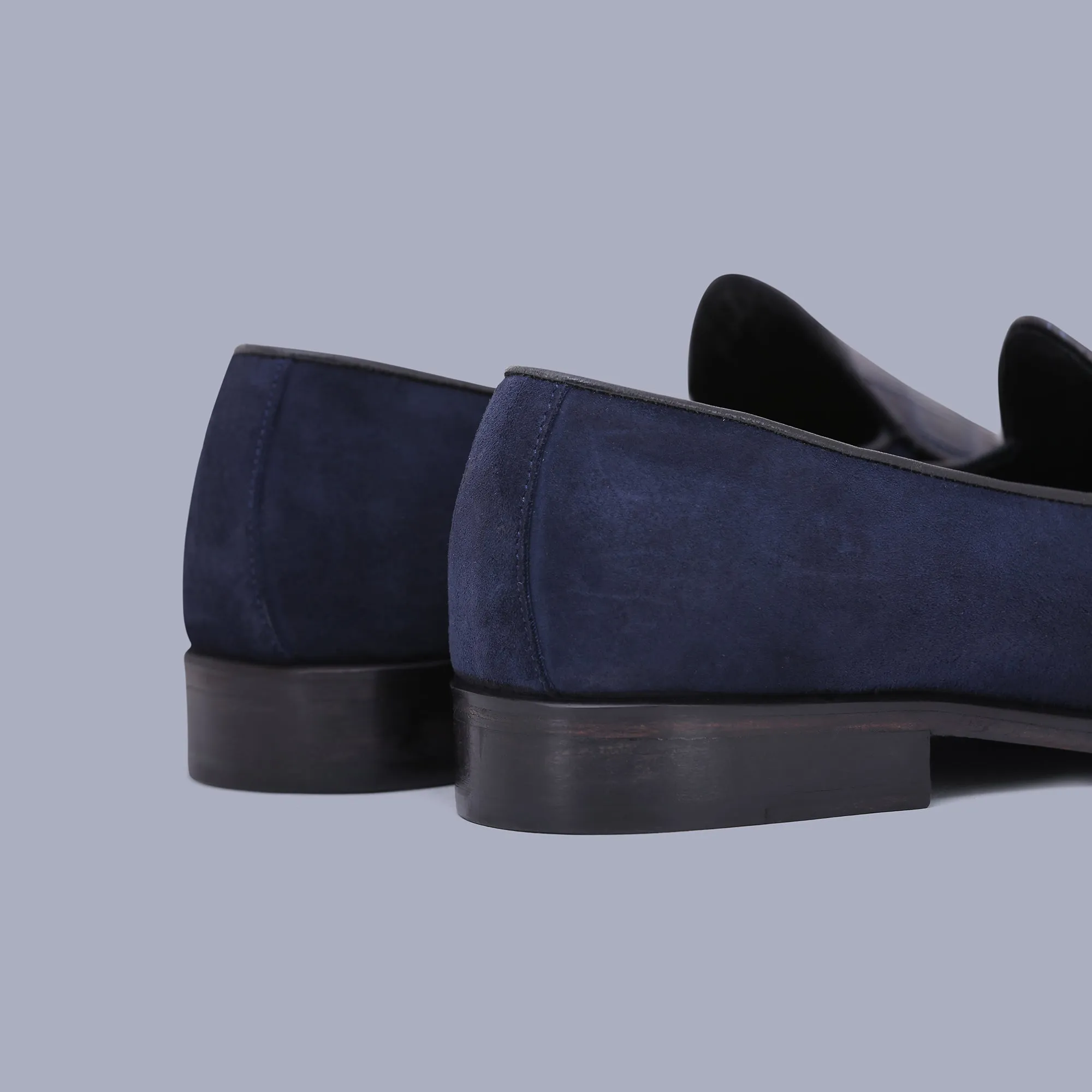 Navy Suede Loafers