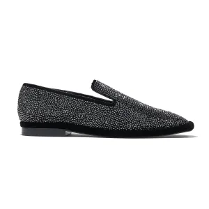 Oline Strass Velvet Moccasin