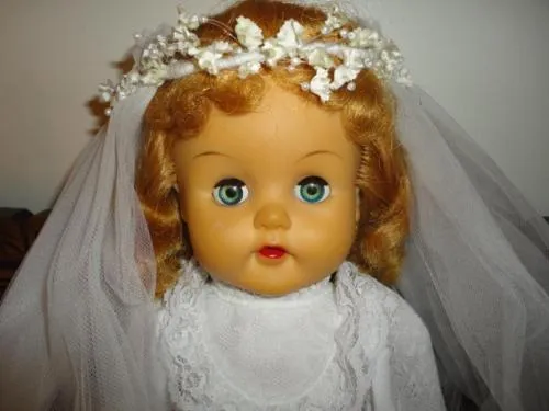 Original 1950's Reliable Canada Bridal Doll 22" Voice Box All Clothing Walking