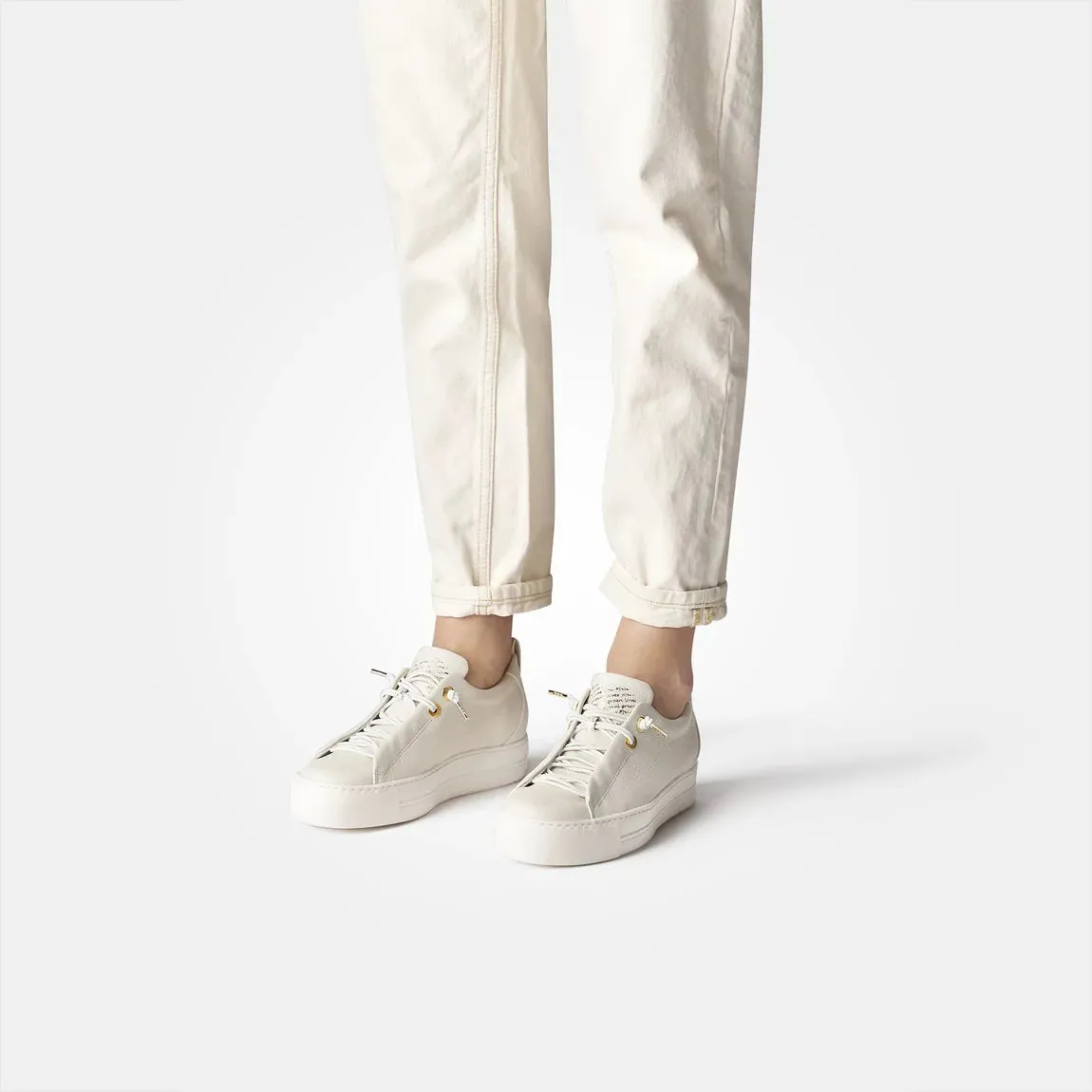 Paul Green - 5017 Ivory Elastic Slip On Trainer*