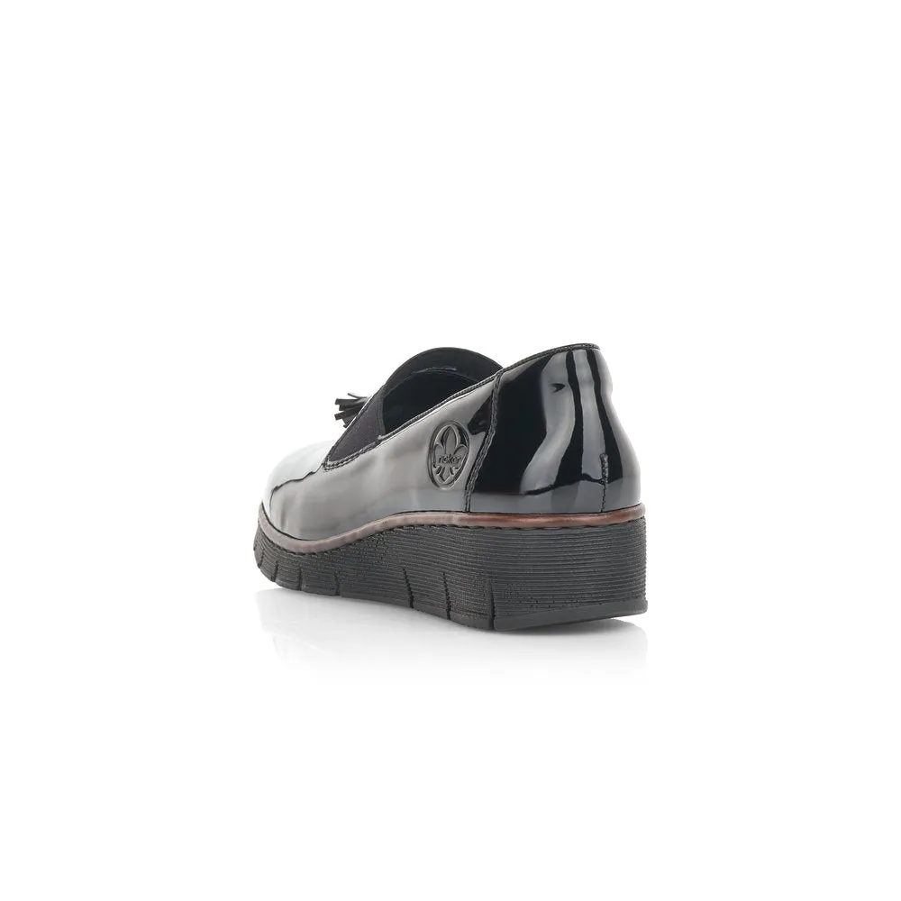 Rieker Ladies Flat Tassle front Shoe