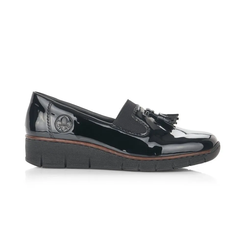 Rieker Ladies Flat Tassle front Shoe