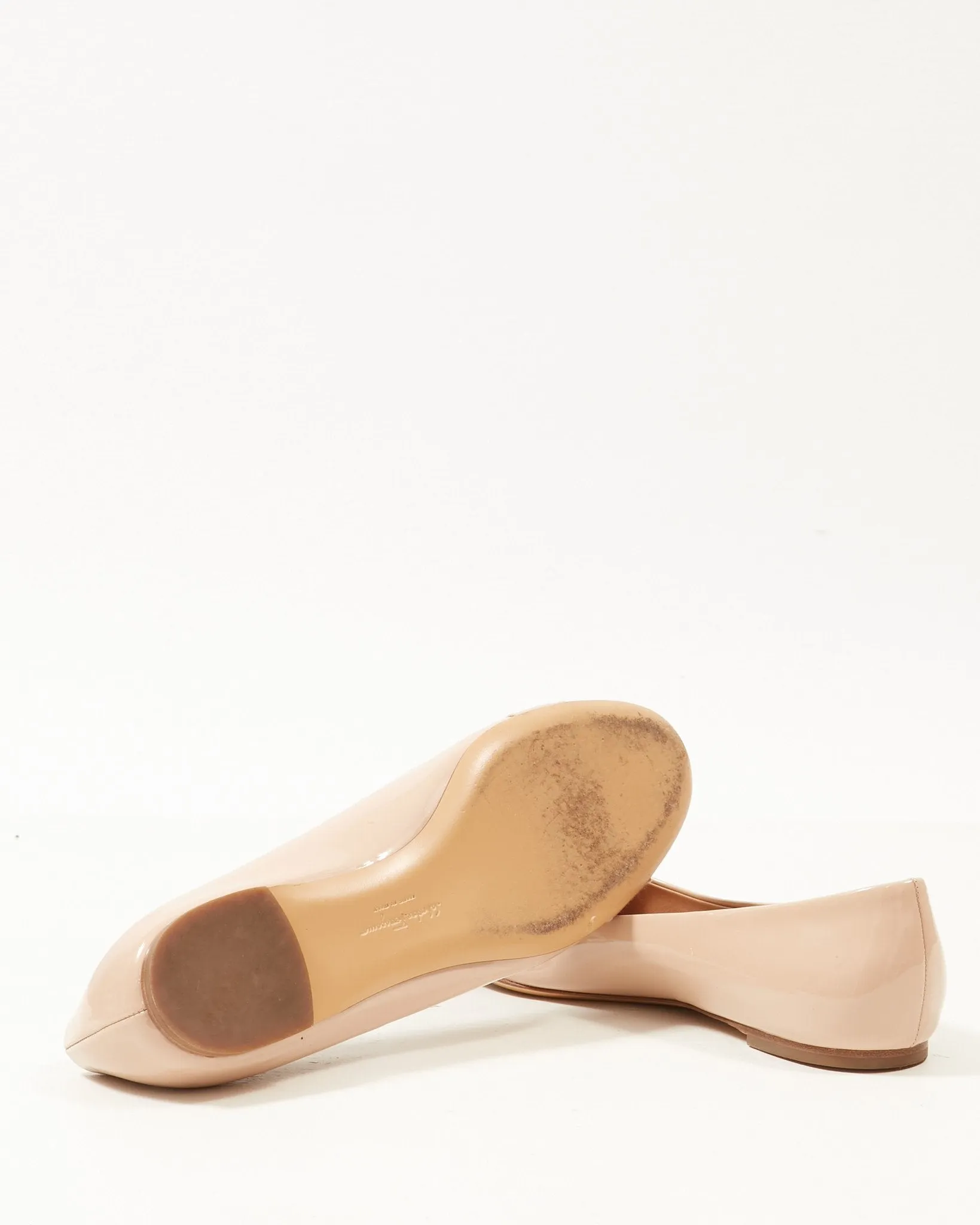 Salvatore Ferragamo Beige Patent Varina Ballet Flats - 9
