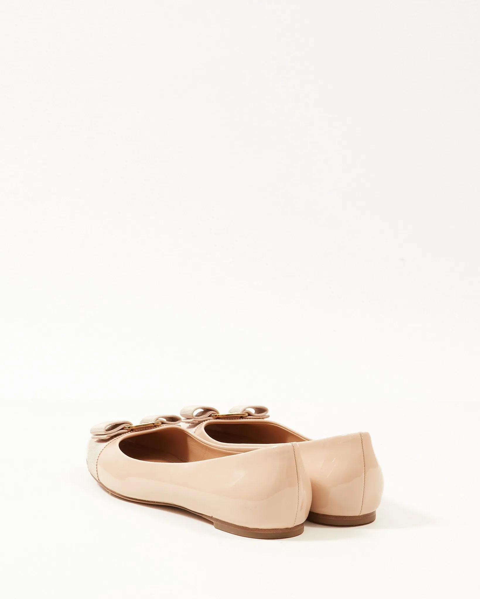 Salvatore Ferragamo Beige Patent Varina Ballet Flats - 9